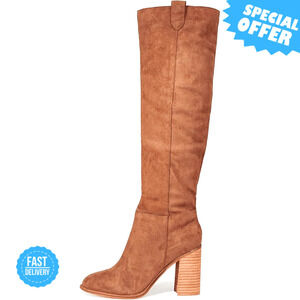 BRAND NEW Erocalli Suede Knee-High Boots with Chunky Block Heel